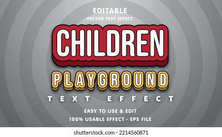 children playground editable text effect with modern and simple style, usable for logo or campaign title