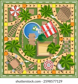 Children playground. Game board. View from above. Vector illustration.