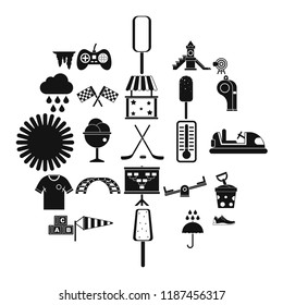 Children playground icons set. Simple set of 25 children playground vector icons for web isolated on white background
