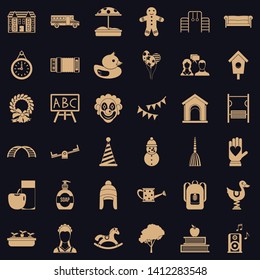 Children playground icons set. Simple style of 36 children playground vector icons for web for any design