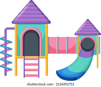 Children Playground Slide Set On White Stock Vector (Royalty Free ...