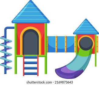 Children Playground Slide Set On White Stock Vector (Royalty Free ...