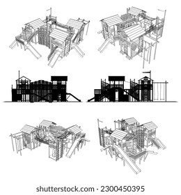 Children Playground Vector 13. Illustration Isolated On White Background. A vector illustration Of An Children's Playground.