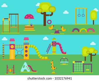 Children playground vector illustration