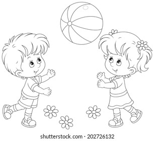 Children playing a ball