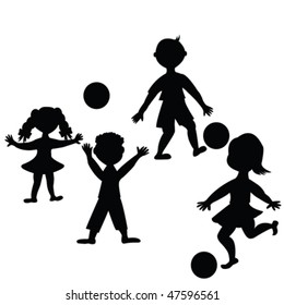 Children playing with balls