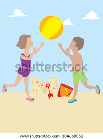 Children Playing with Beach Ball