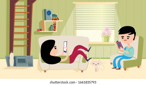 Children playing and doing work