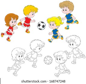 Children playing football