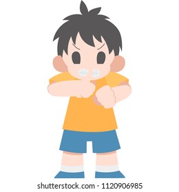 Children playing gestures "be quiet"