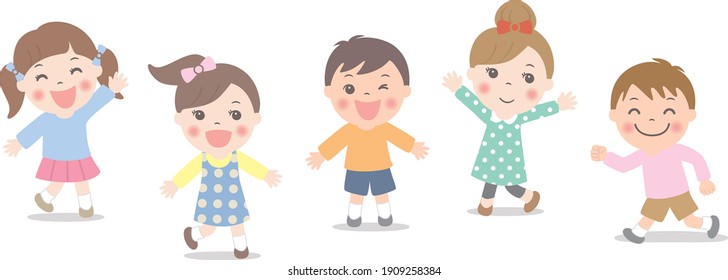 Children playing happily (children looking happy)