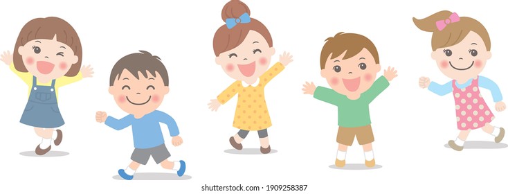 走る子供 のイラスト素材 画像 ベクター画像 Shutterstock