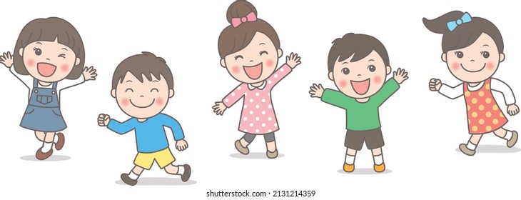 Children playing happily (children looking happy)