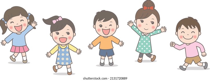 Children playing happily (children looking happy)
