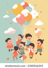 Children are playing happily on Children's Day
