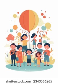Children are playing happily on Children's Day