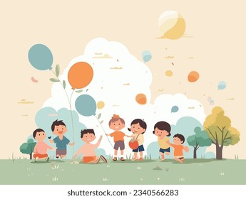 Children are playing happily on Children's Day