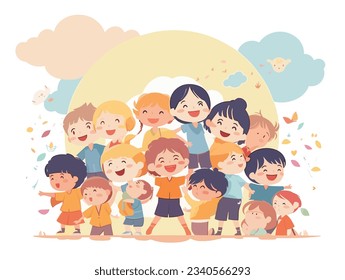 Children are playing happily on Children's Day