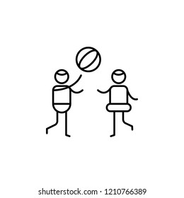 Children,  playing icon. Element of people in travel line icon. Thin line icon for website design and development, app development. Premium icon