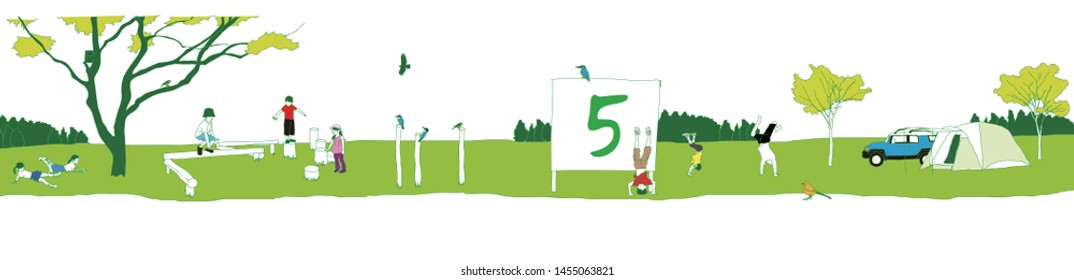 Children playing on the grass
