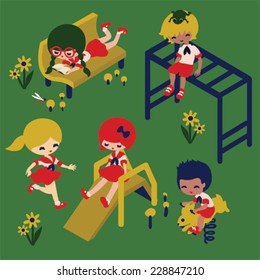 Children playing on a playground