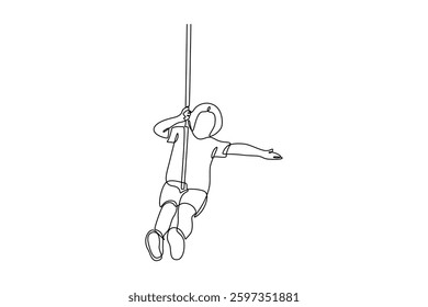children playing on the swing alone. Preschool children running, play games, catch up, have fun, learn nature, read book on walk. Summer activities outdoor. Flat vector illustration