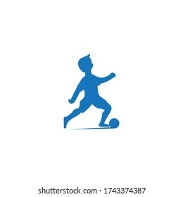 Children playing outdoor logo. vector template. illustration design