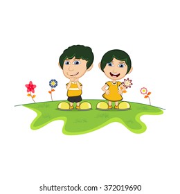 Children Playing Park Cartoon Vector Illustration Stock Vector (Royalty ...