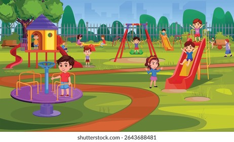 Children Playing In Park Kids Playing in Playground
