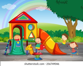 Children playing in the playground