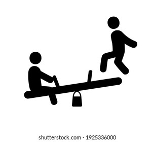 Children playing in playground vector icon.  Editable stroke. Symbol in Line Art Style for Design, Presentation, Website or Apps Elements, Logo. Pixel vector graphics - Vector