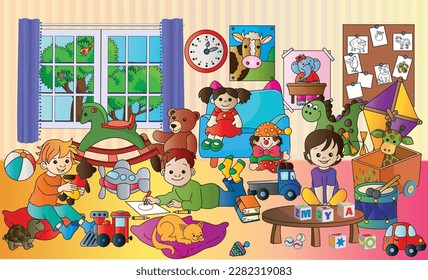 children playing in the playroom