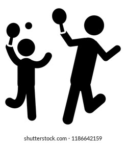 Children are playing with racket in front of each other depicting tennis game 