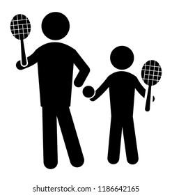 Children are playing with racket in front of each other depicting tennis game