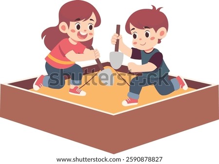Children Playing Sand Box Games in Play Ground