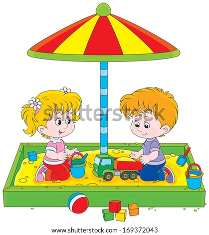 Children playing in a sandbox