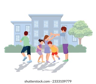 children playing in the schoolyard