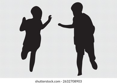 Children Playing Silhouette - Ideal for Joyful and Playful Projects EPS 10