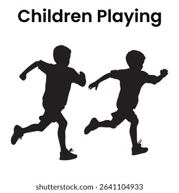 Children Playing Silhouette, children, playing, silhouette, kids, fun, jump, run, play