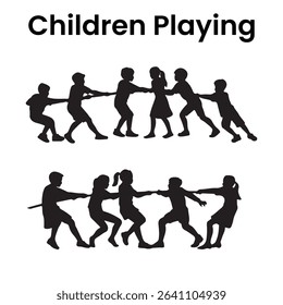 Children Playing Silhouette, children, playing, silhouette, kids, fun, jump, run, play