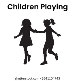 Children Playing Silhouette, children, playing, silhouette, kids, fun, jump, run, play