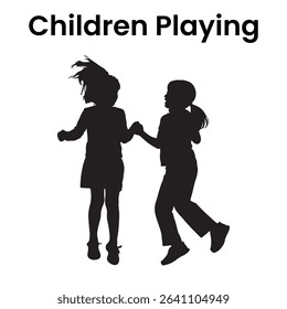 Children Playing Silhouette, children, playing, silhouette, kids, fun, jump, run, play