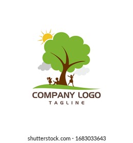 children playing stock vector template