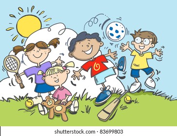 Children Playing in the Sunshine