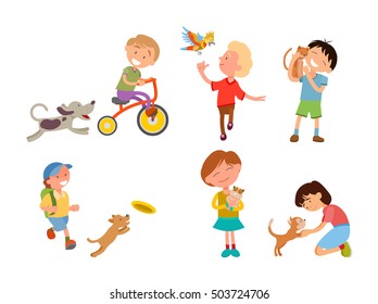 29,357 Child playing pets cartoon Images, Stock Photos & Vectors ...