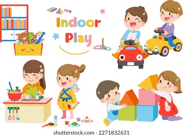 Children playing with toys indoors 2