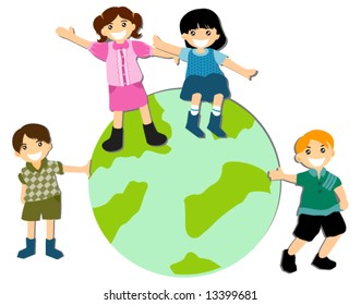 Children Playing - Vector