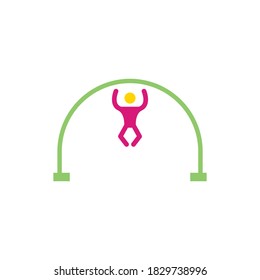 children playing vector icon design template