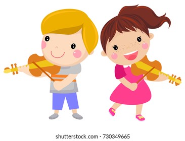 Children playing violin