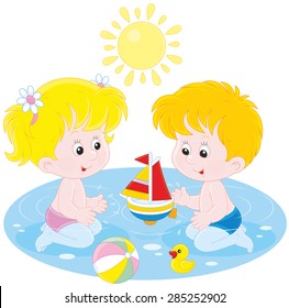 Children playing in water